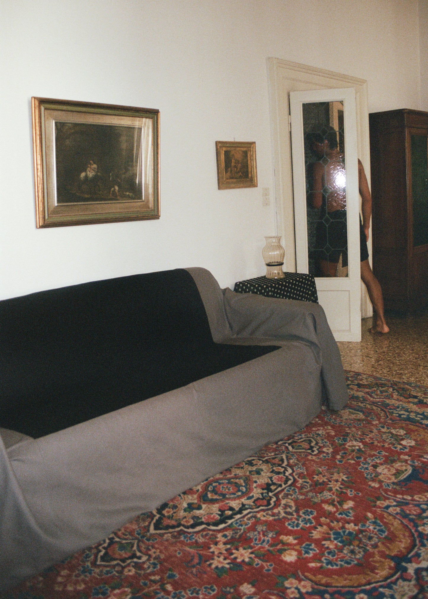 Sofa Cover – Grey and Black